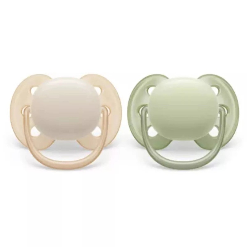 Avent Ultra Soft Pacifier 0-6 Months  Sand-Pastel Green- 2pk
