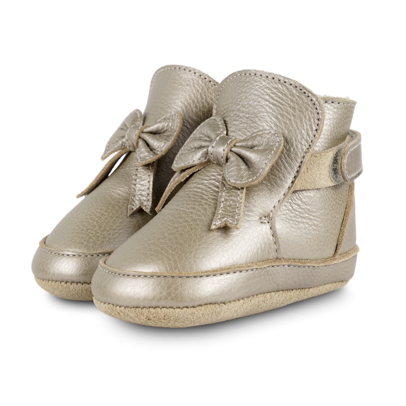 Cubow Booties | Champagne Metallic Leather