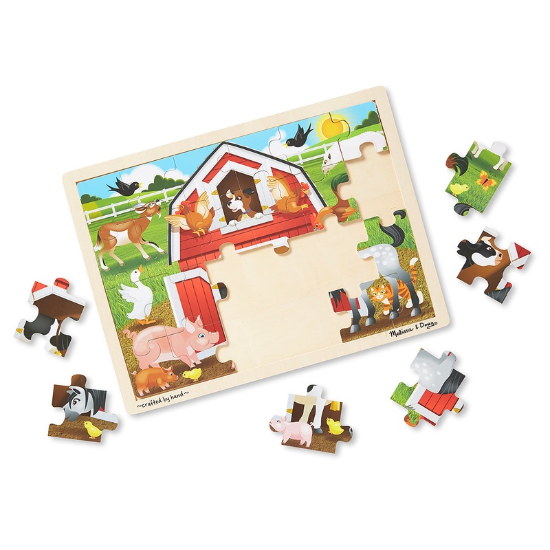 Wooden Jigsaw Puzzle Barnyard 24pc