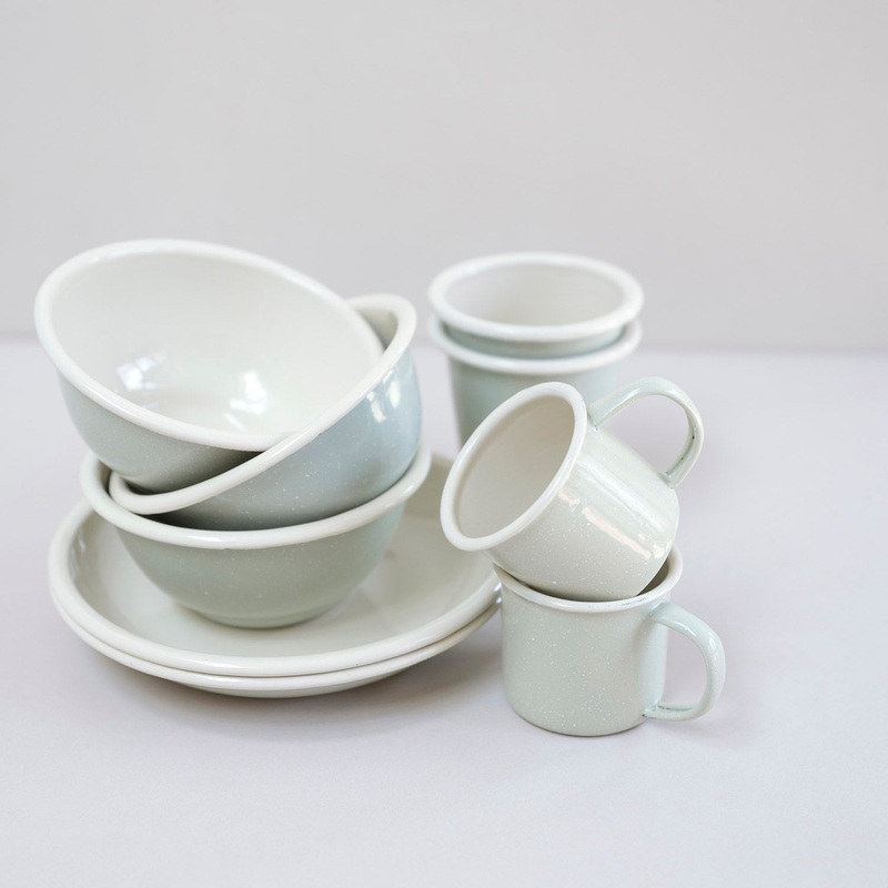 Enamel Plate – Cottage Blue Speckle – Set of 2