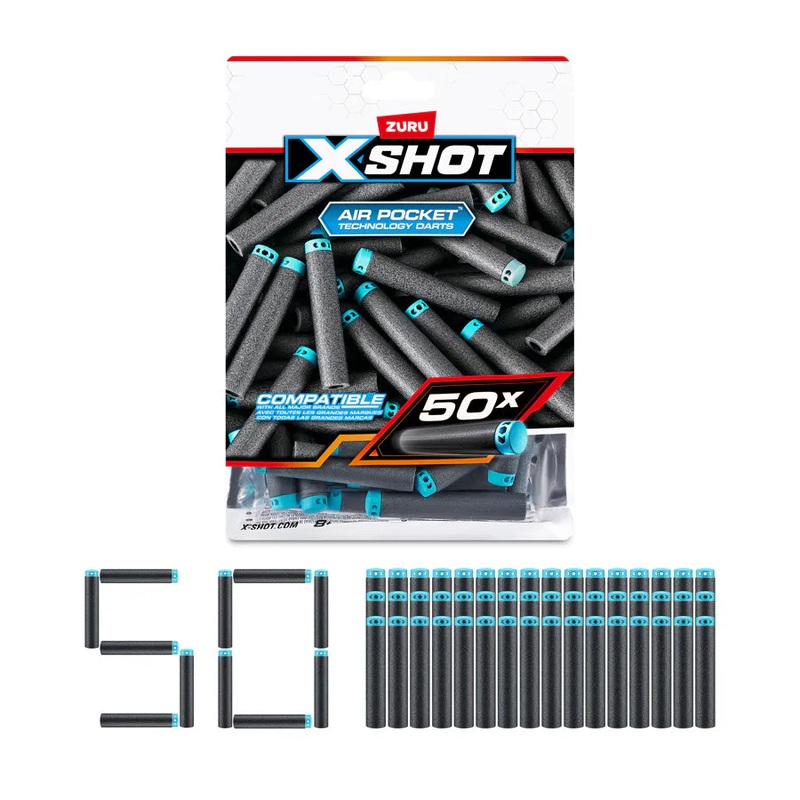 X-Shot- Excel- Series 1 Refill Darts -Foilbag (Pack of 50)