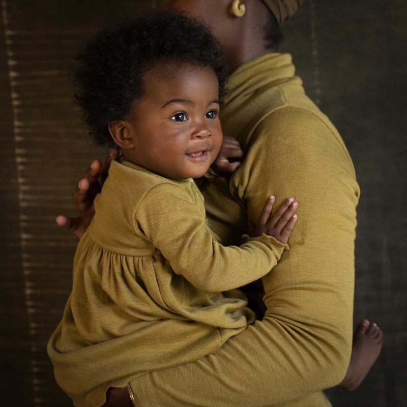 Ibis Baby & Kids Dress – Merino Wool & Silk – Pistachio