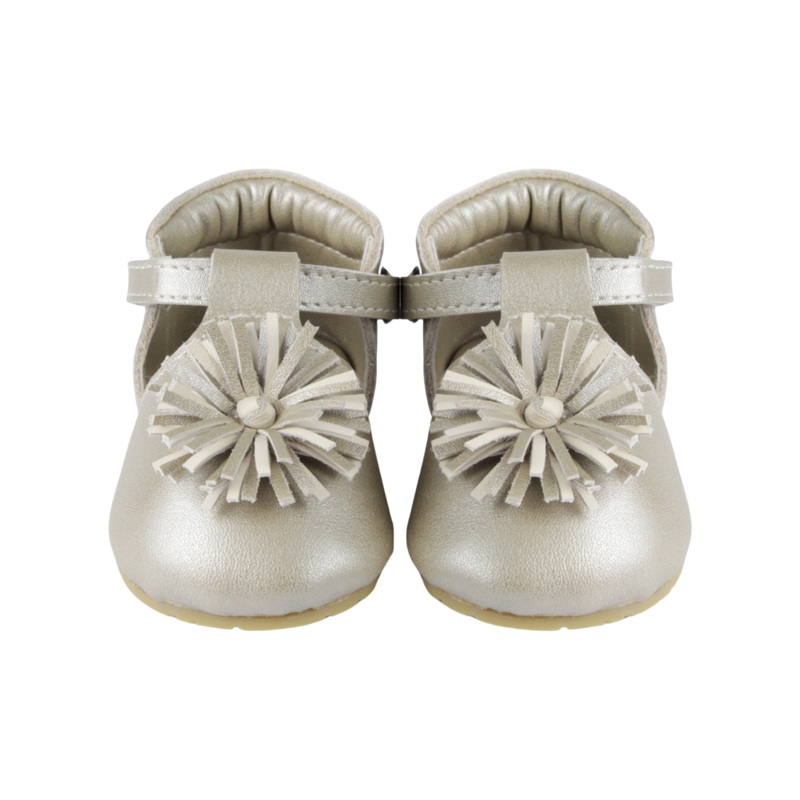 Poms Shoes | Champagne Metallic Leather