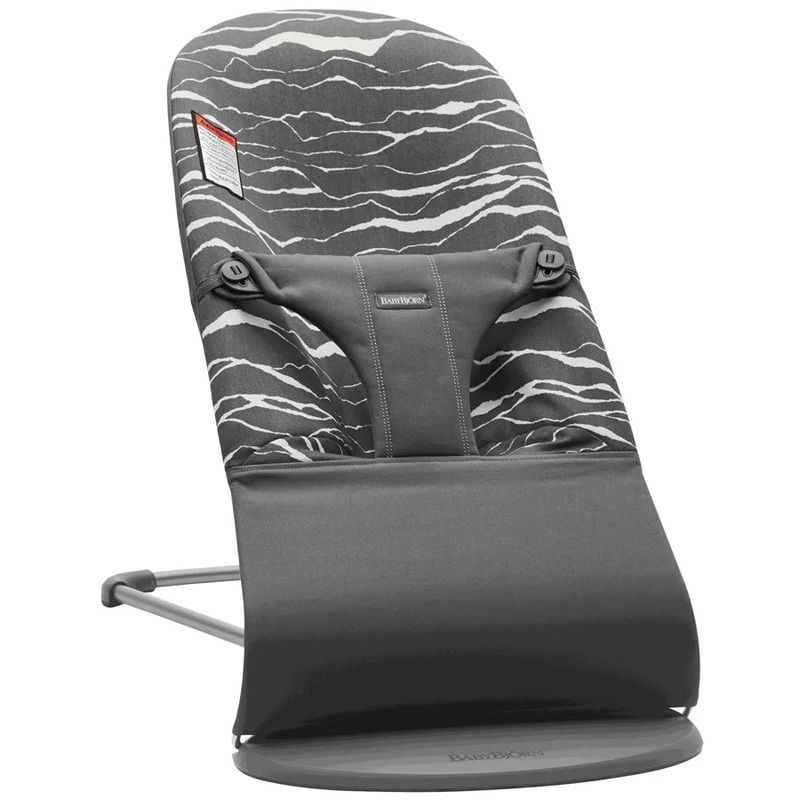 BabyBjorn Bouncer Bliss – Cotton (Anthracite) – Landscape print