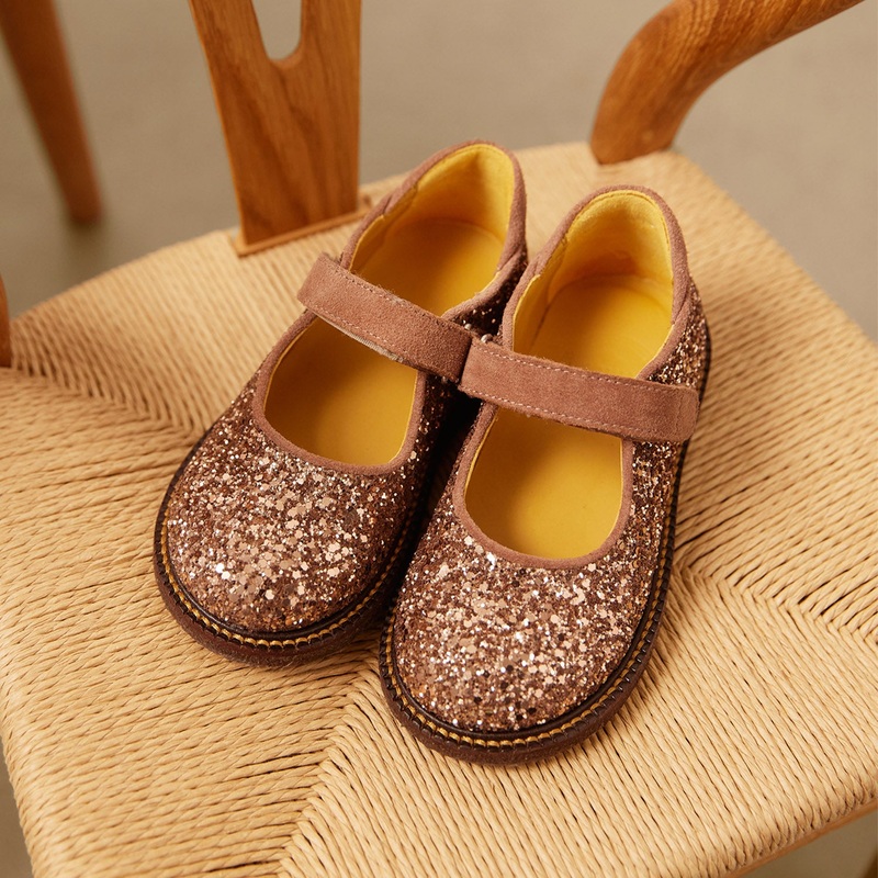 Toddlers & Kids Leather Mary Jane Shoes – Clay Glitter