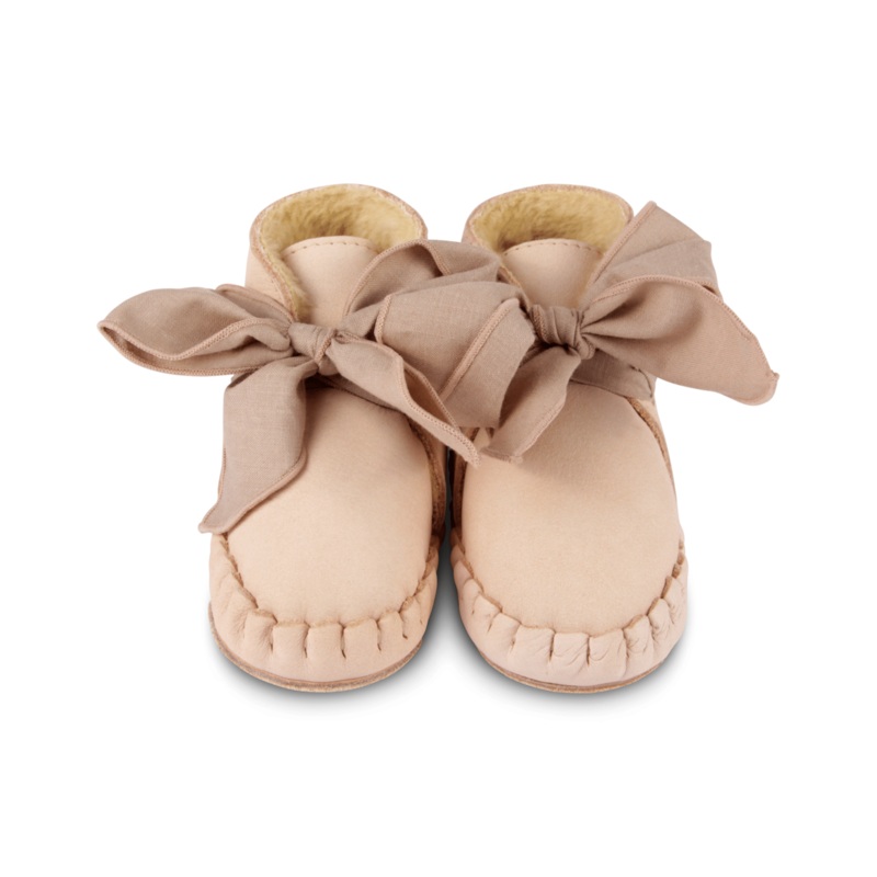 Pina Organza Booties | Powder Nubuck + Mocha Cotton