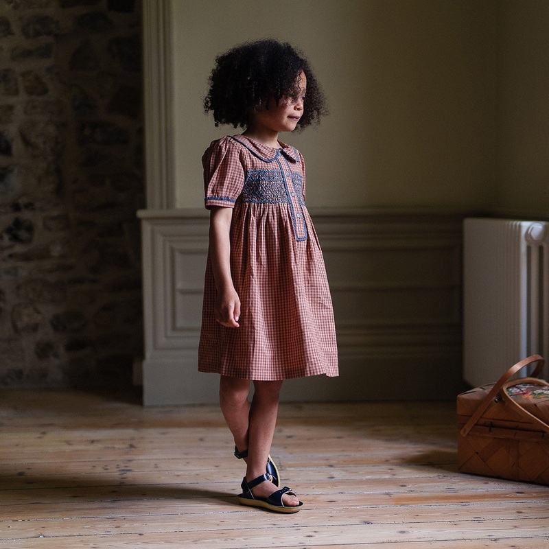 Cotton Elizabeth Dress – Tea Rose Check