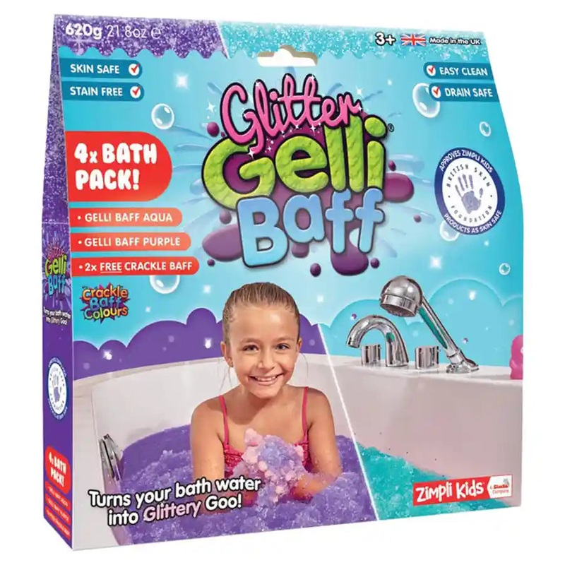 Zimpli Kids Gelli Baff 600g + 2 Crackle (Purple-Aqua)