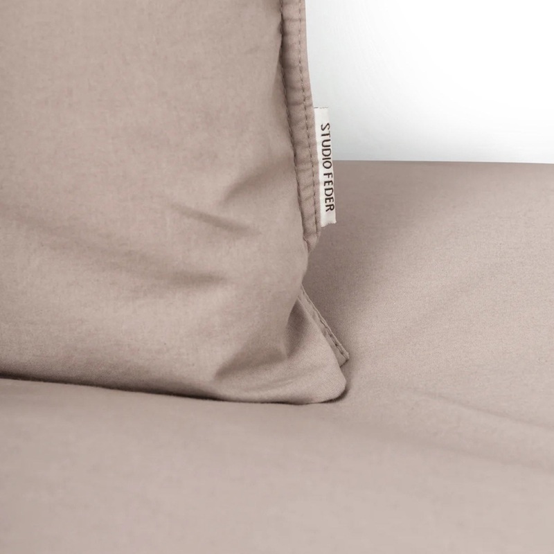 Cotton Duvet & Pillow Cover – Taupe – Single – 140×200/60x63cm
