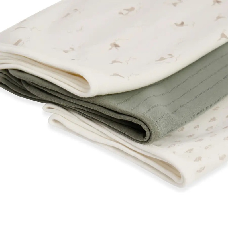 Babyfits Organic Cotton Blankets Birds Pack of 3 (70 x 70 cm)