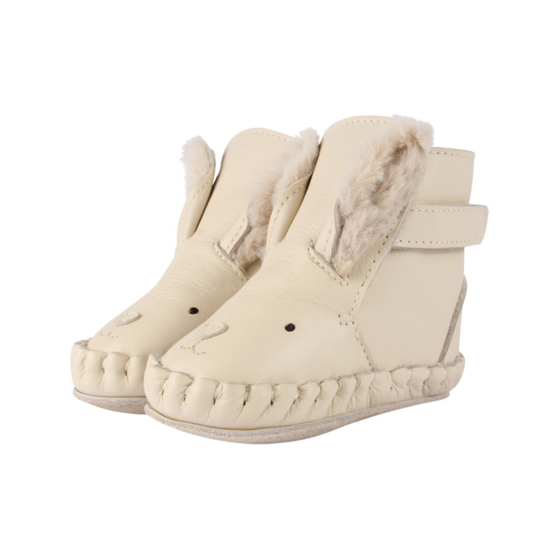Kapi Exclusive Booties | Rabbit | Cream Leather