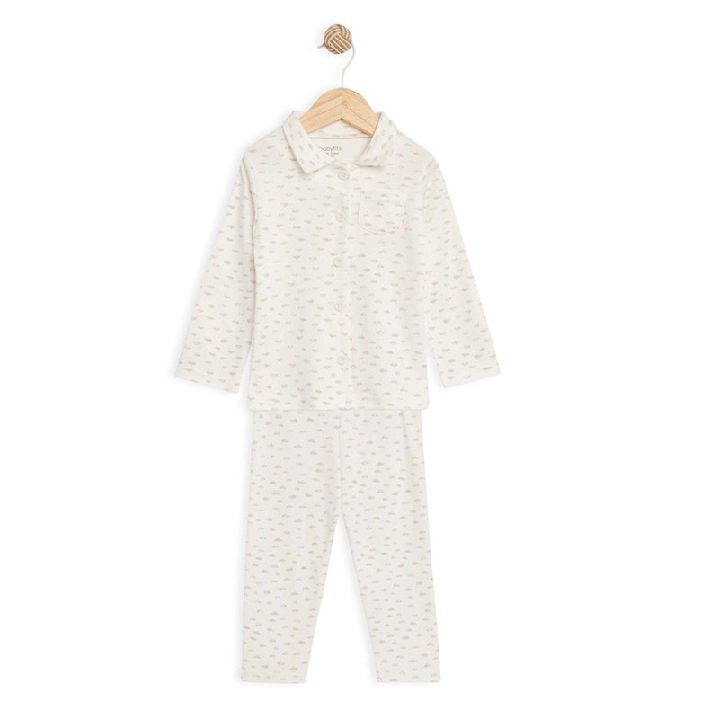 Babyfits Organic Cotton Pyjama Set Collar Cloud