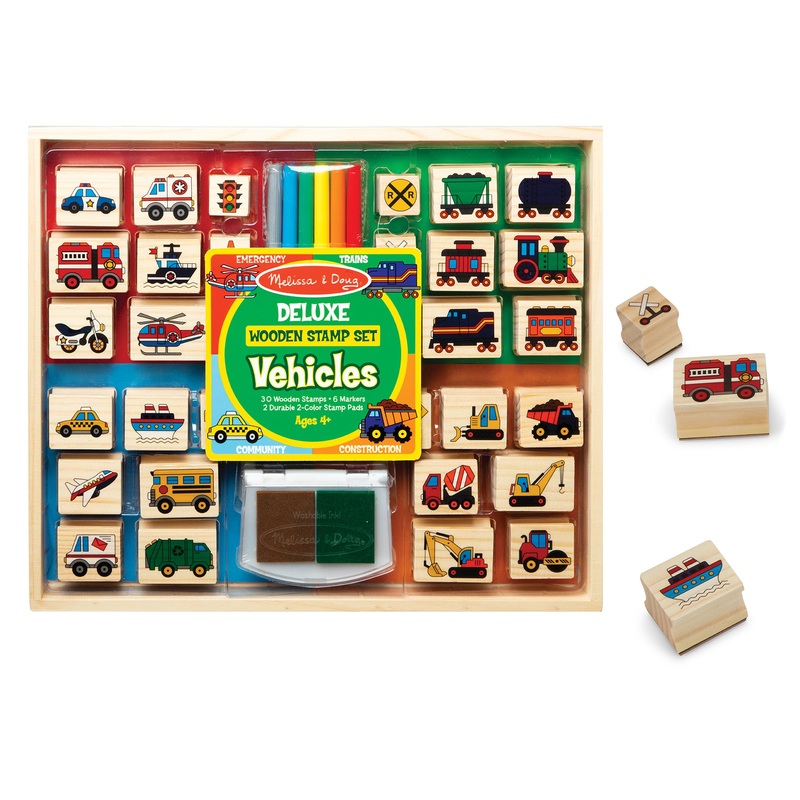 Deluxe Wooden Stamp Set – Vehicles