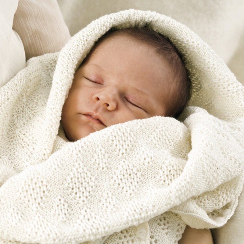 Merino Wool Swaddle/Baby Blanket – Natural