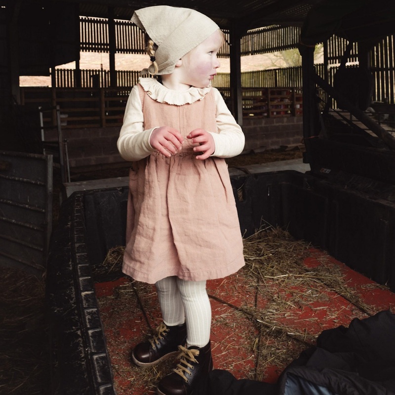 Aspen Baby & Kids Dress – Linen – Peony