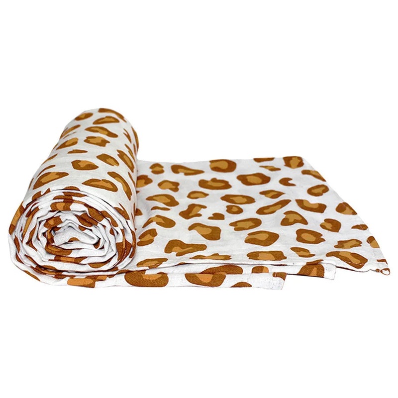 Tommy Lise Muslin Swaddle – White Leopard (120x120cm)