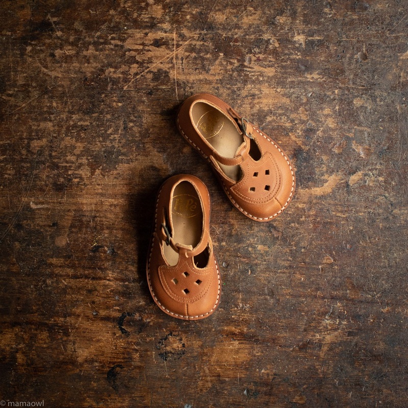 Toddler & Kids Leather Ezra T-Bar Shoes – Light Maronne