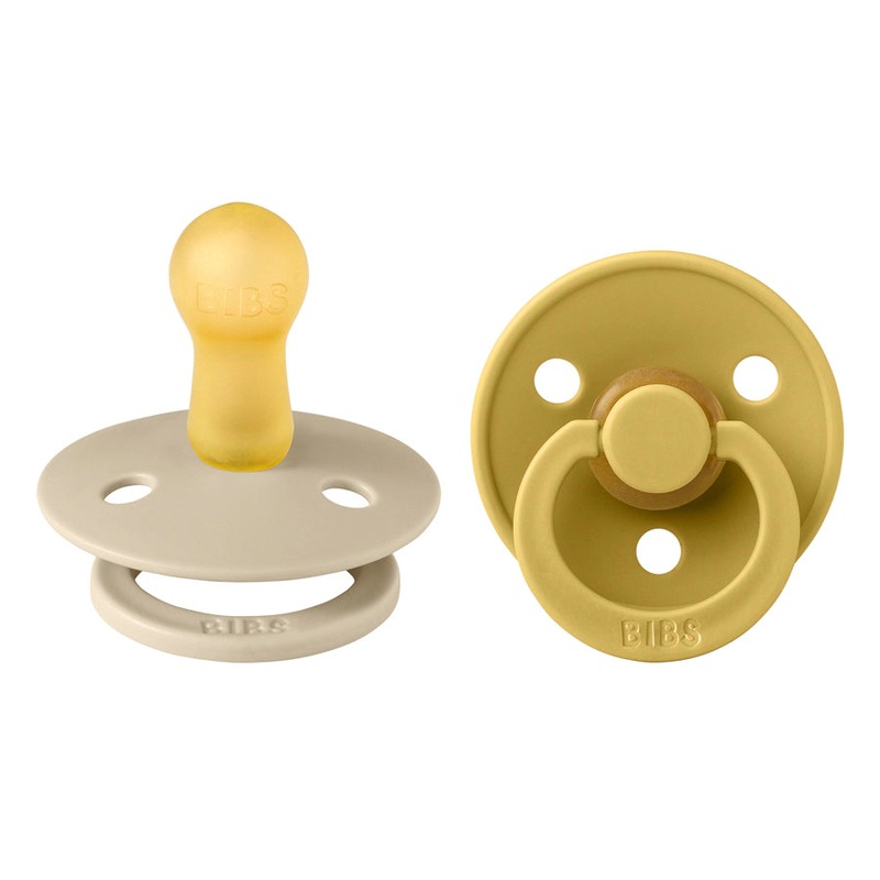Bibs Colour S2 Pacifiers Pack of 2 (Vanilla/Mustard)