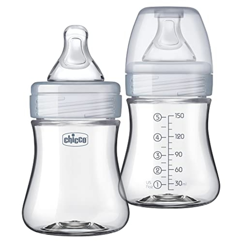 Chicco Duo 5 Oz. 2-Pack Hybrid Baby Bottles, Clear