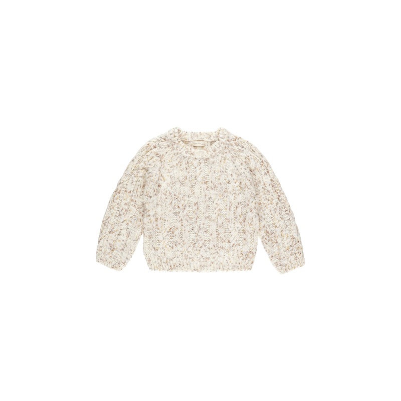 Rylee + Cru Cable Knit Sweater – Natural Speckle