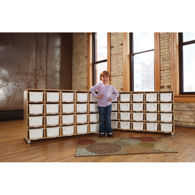 TrueModern Twenty-Cubbie Shelf – with See-Thru Cubbie-Trays