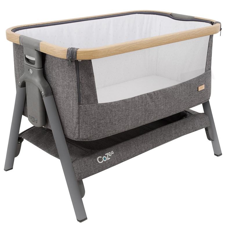 Tutti Bambini CoZee Bedside Crib – Oak / Charcoal