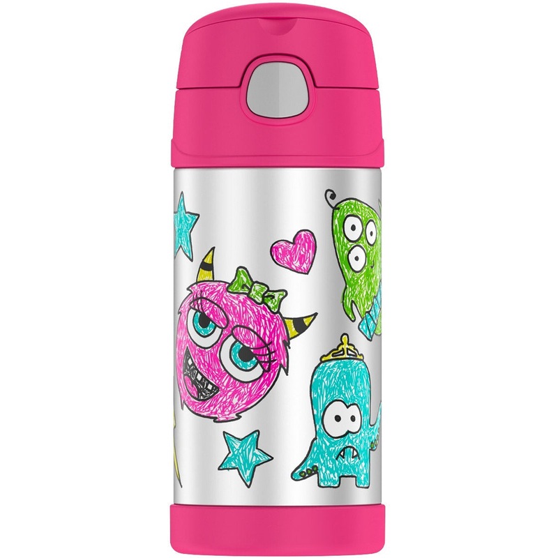 Thermos FUNtainer 10 oz Vacuum Insulated Stainless Steel Straw Bottle – Wacky Faces