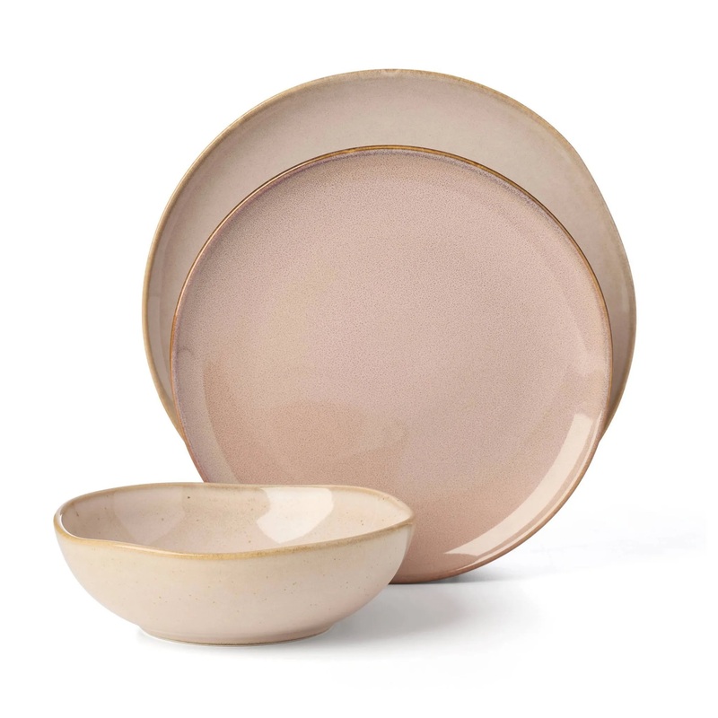 12pc Dinnerware Set Organic Shade Natural Clay
