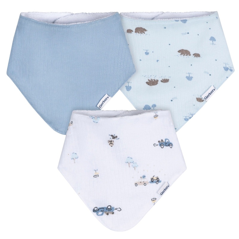3-Pack Baby Boys Road Trip Bandana Bib