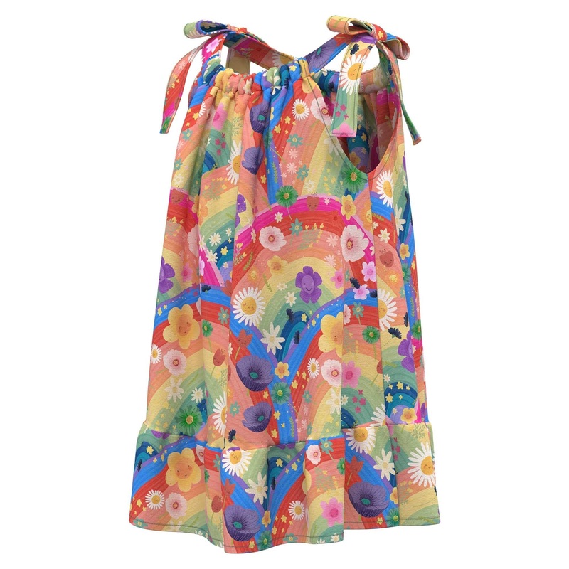 Milktology Rainbow Flowers Boho Dress