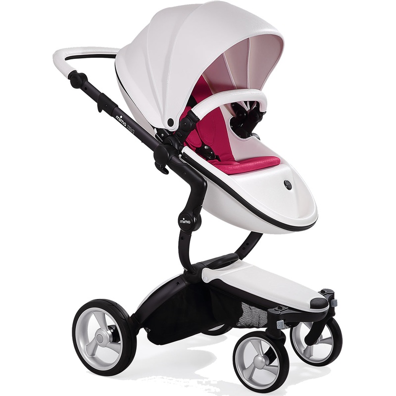 Mima Xari Complete Stroller, Black – Snow White / Magenta