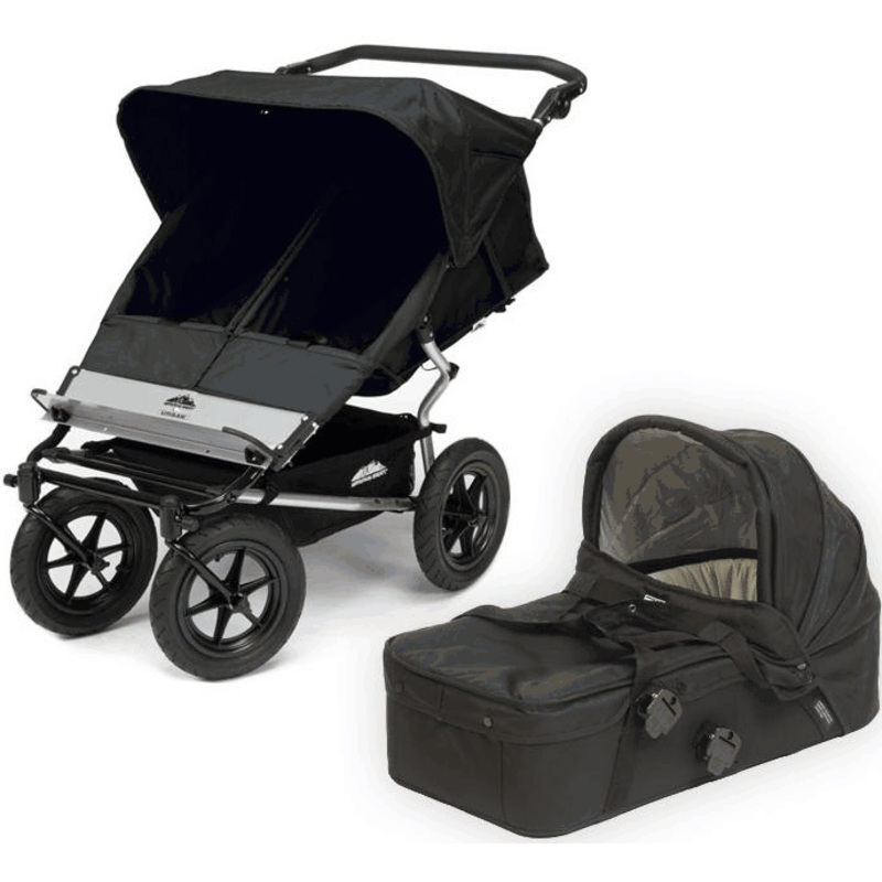 Mountain Buggy Urban Jungle Double Stroller with Carry Cot Black