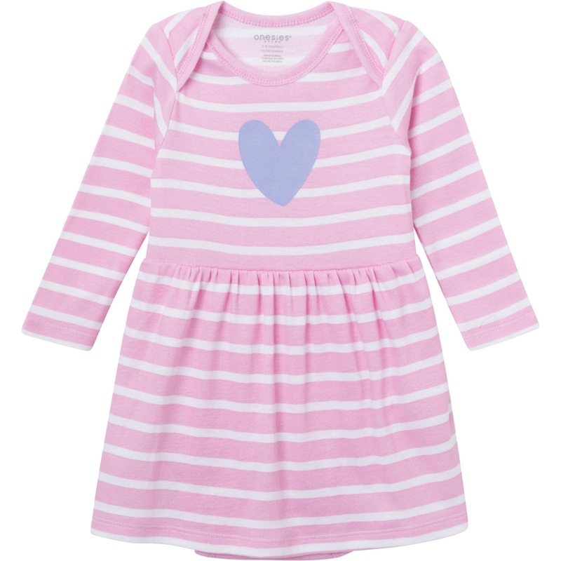 Baby Girls Purple Heart Lap Shoulder Dress