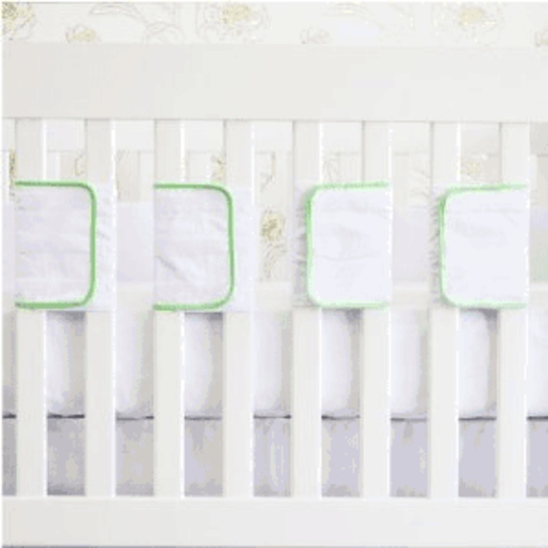 Oliver B Velcro Ventilated Slat 20 Pack Bumpers in Mint & White