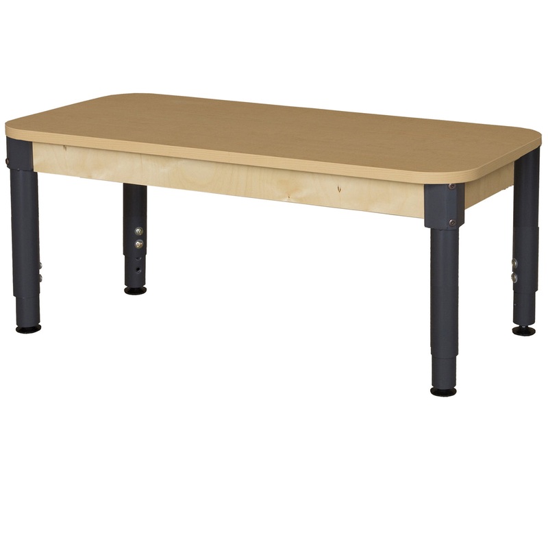 24″ x 48″ Rectangle High Pressure Laminate Table with Adjustable Legs 12″-17″