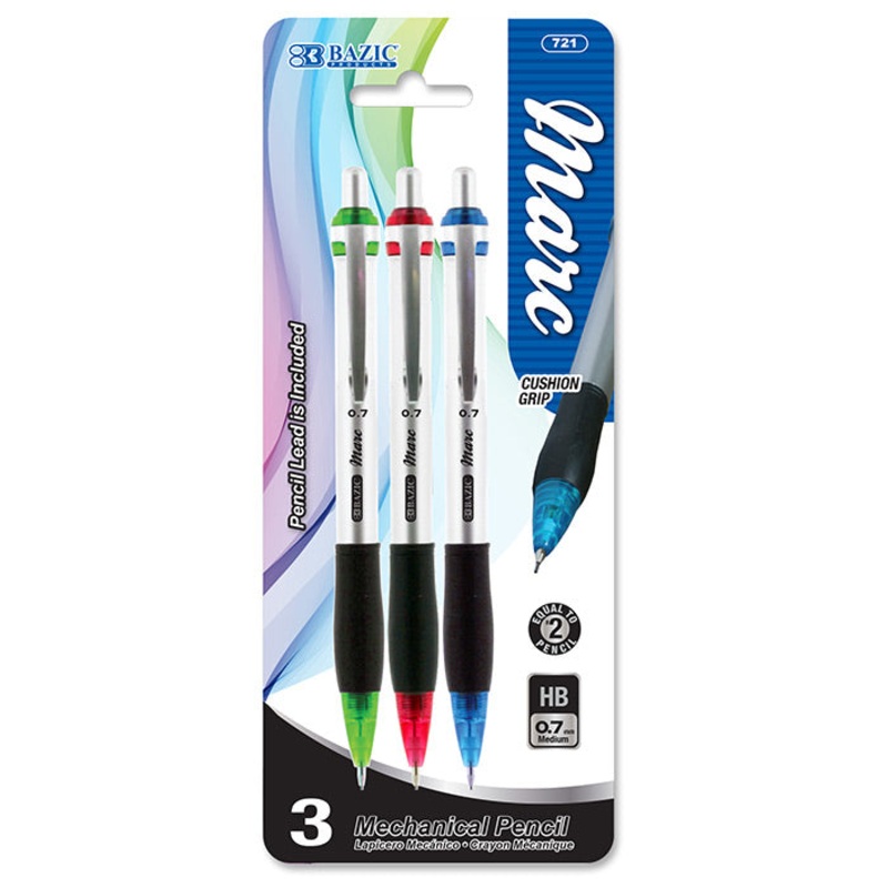BAZIC Marc 0.7 mm Mechanical Pencil (3/Pack)