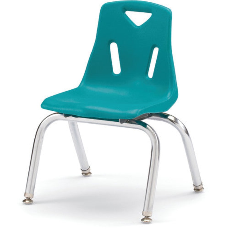 Berries Stacking Chair with Chrome-Plated Legs – 12″ Ht – Teal