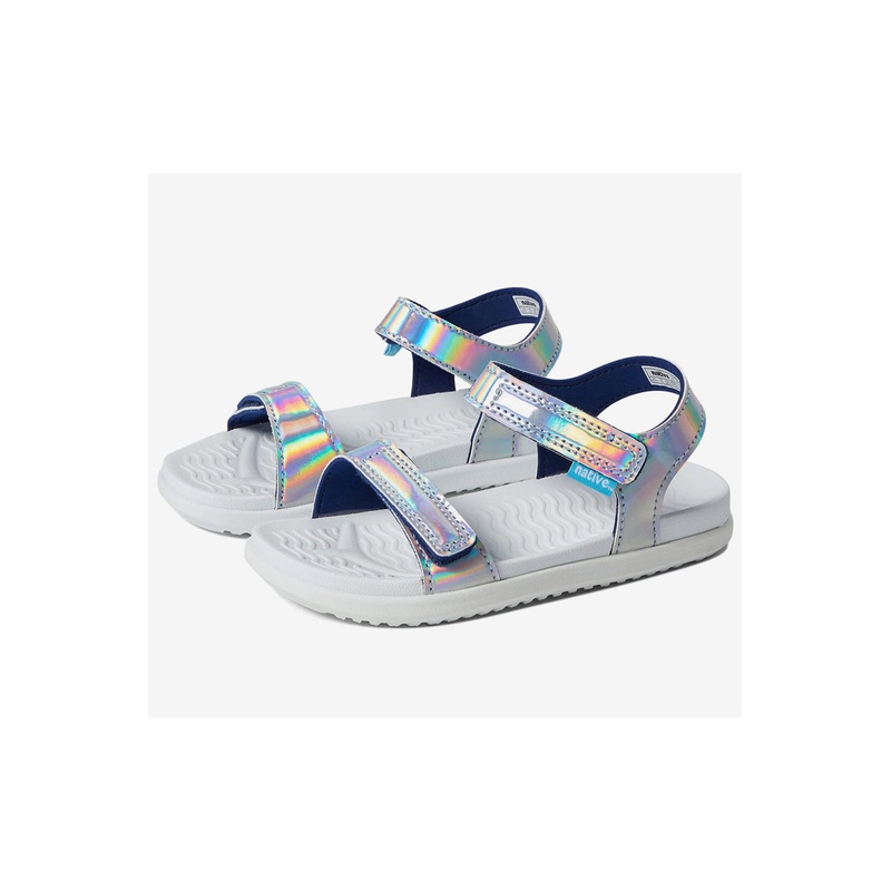 Native Charley Little Kid Sandles – Hologram/Shell White