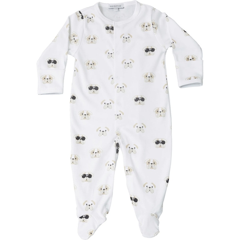 Noomie Snap Footie – Black Bulldog (6-9M)