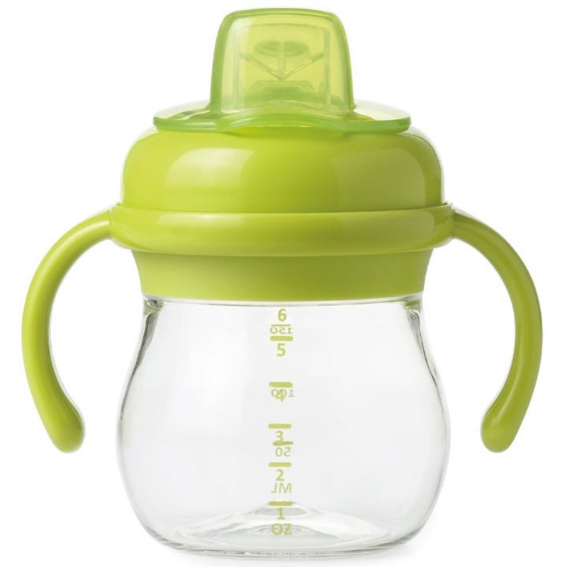 OXO Tot Transitions Soft Spout Sippy Cup with Removable Handles, 6 oz – Green
