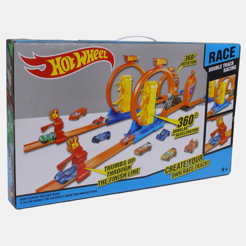 Alloy Sports Car Track Ring Speedway Racetrack Set with 2 Alloy Cars