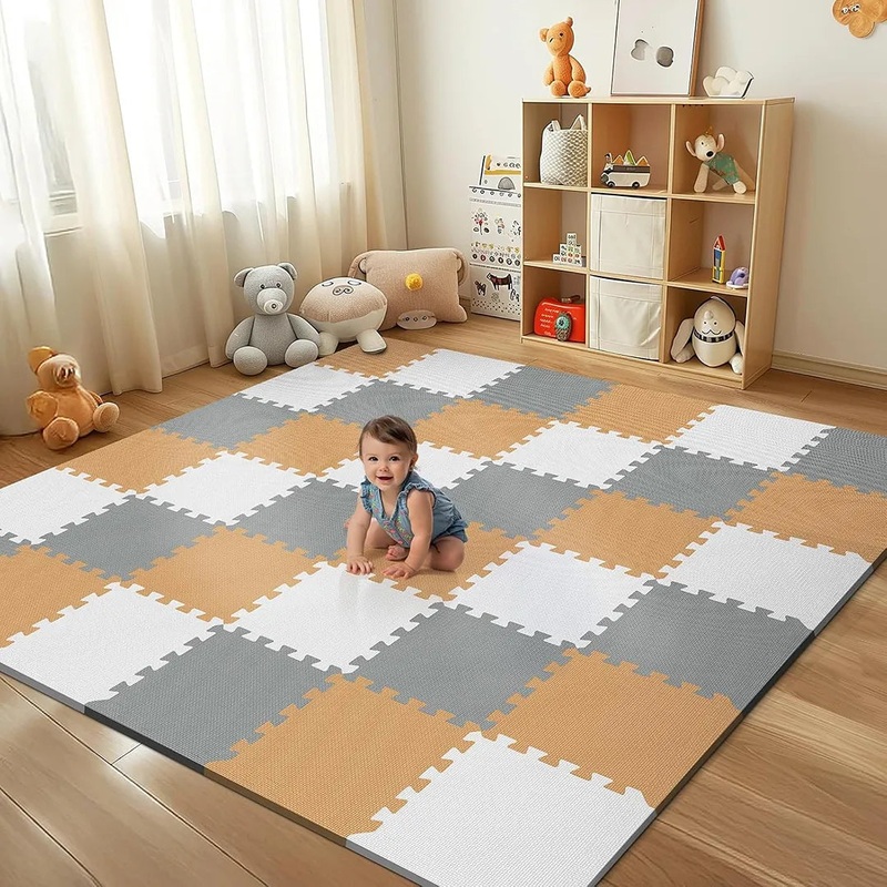 Baby Play Mat with 0.6 Inch Thick Interlocking Foam Tiles