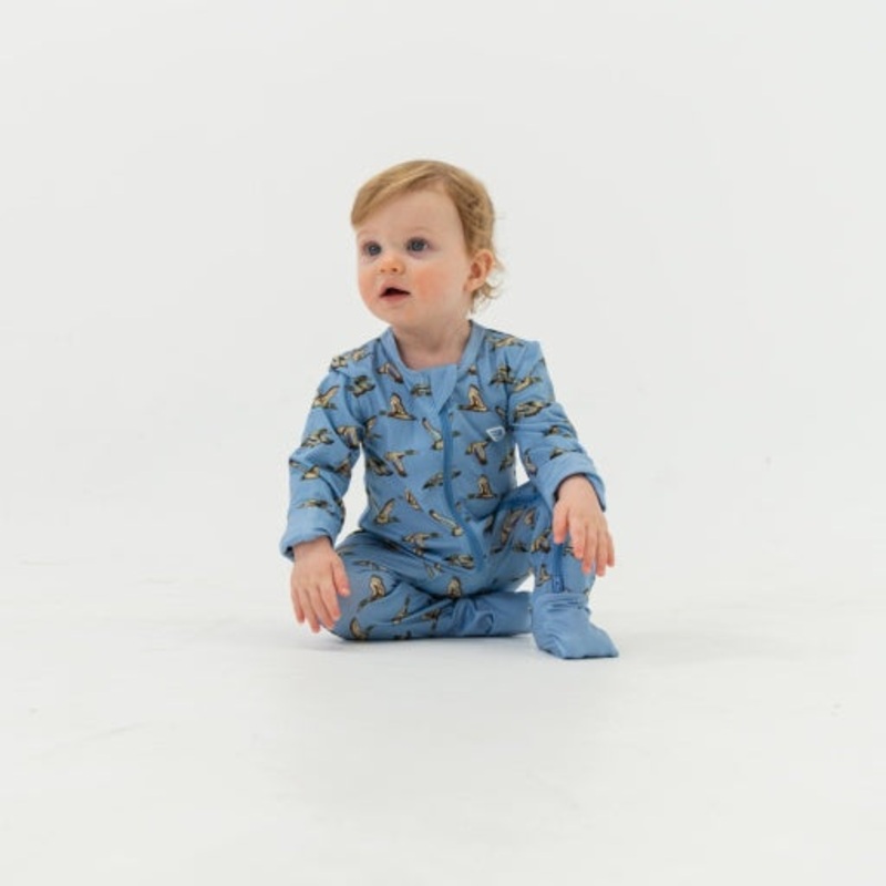 Burlebo Baby Zip Up Jumbo Mallards | Blue
