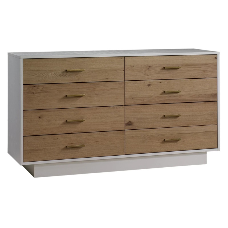 Natart Juvenile Como Naturale 52″ Double Dresser – White/Rustic Oak
