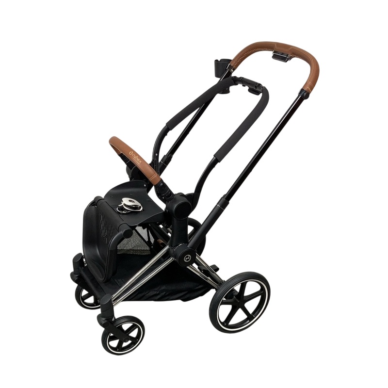 Cybex PRIAM Stroller Frame And Seat, 2023, Chrome/Brown