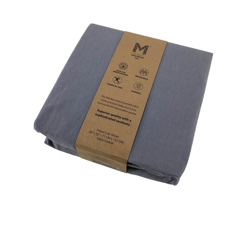 Malabar Baby Fitted Crib Sheet, Erawan Grey