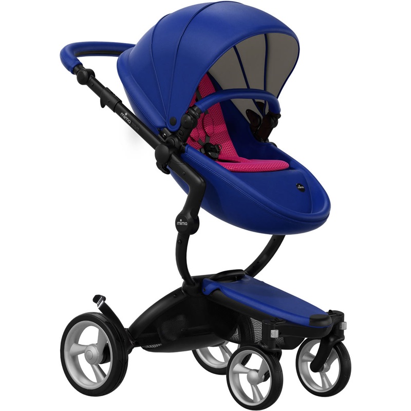 Mima Xari Complete Stroller, Black – Royal Blue / Magenta