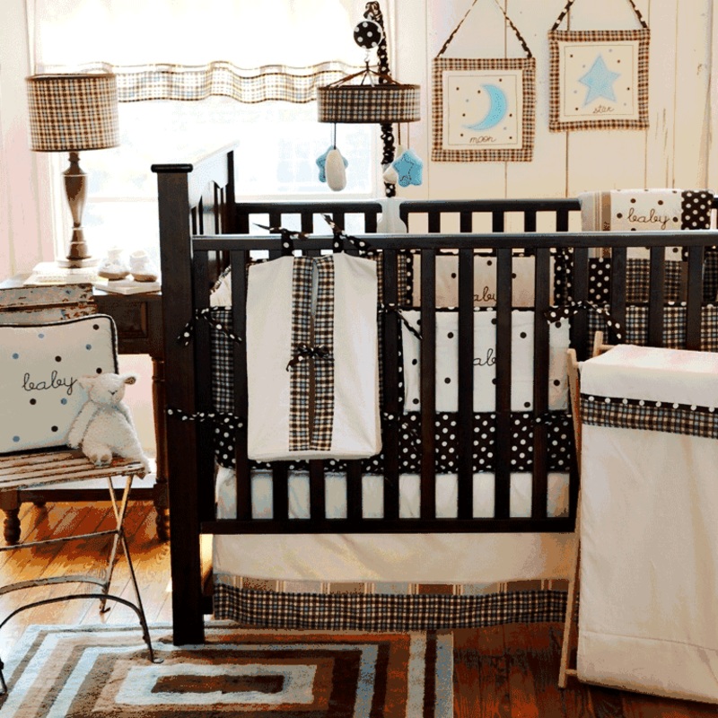 My Baby Sam Mad About Plaid Blue in Blue 3 Piece Crib Bedding Set