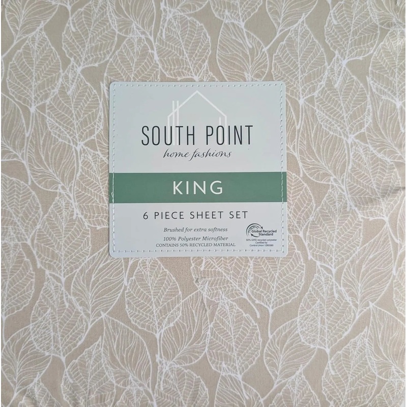 South Point Home Fashions 6-Piece Printed Sheet Set – Queen/King