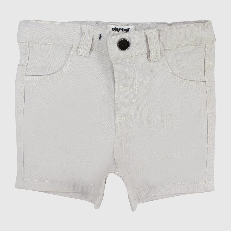 Unisex Beige Gabardine Shorts